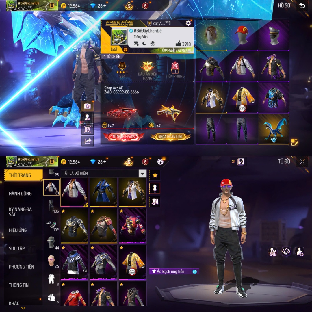 Tài khoản Free Fire 2M 5M #FA1099